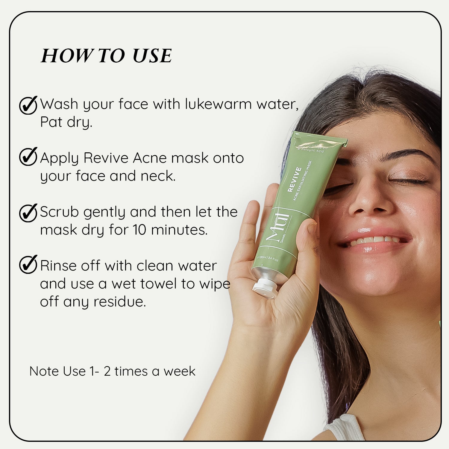 how to use acne reviive facemask by mul secrets