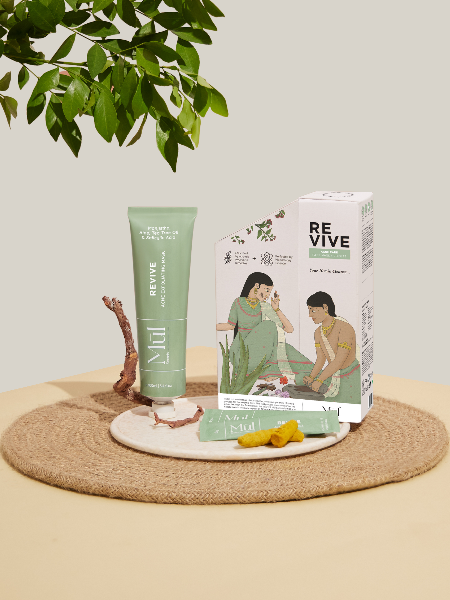 acne, blemish and pimple care with revive drink